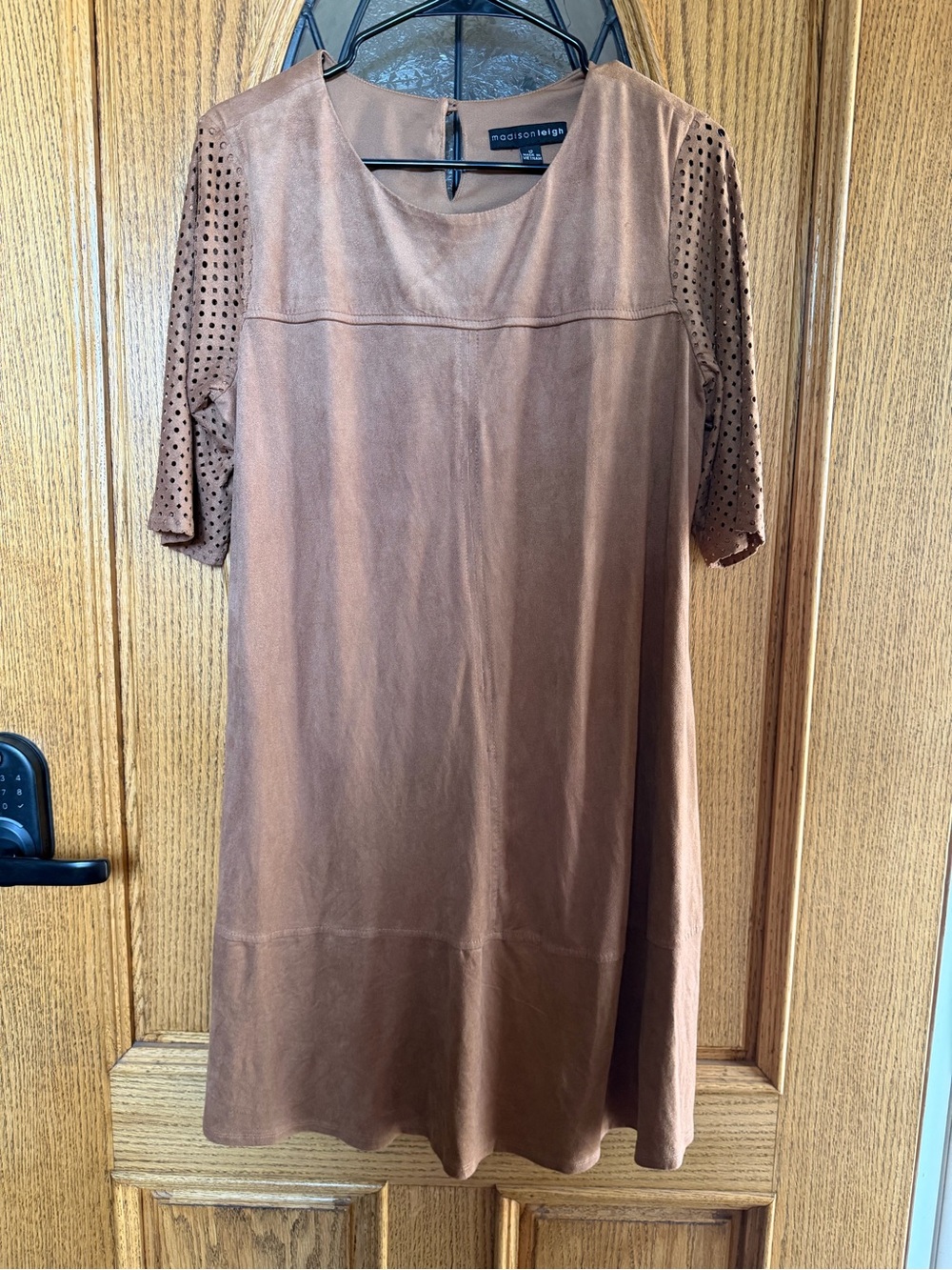 Madison Leigh Brown Faux-Suede Shift Dress